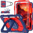 WESOROL Case for iPad (A16) 11th 2025 (11-inch) /iPad 10th Generation 2022(10.9 inch),Military Grade Shockproof Cover for i Pad 11/10 Gen with Rotating Stand Screen Protector Pencil Holder,Navy Red