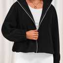 PRETTYGARDEN Womens 2026 Winter Fleece Sherpa Jacket Trendy Long Sleeve Zip Up Cropped Warm Coat Fall Fashion Workout Clothes (Black, XXL)