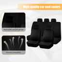 Car Seat Covers Full Set, 9PCS Low Back Vehicle Front & Rear Seat Protector Includes 5 Removable Headrest Cover, Washable Auto Interior Protection Accessories, Universal Fit (Black)