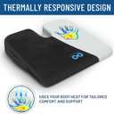 Everlasting Comfort Car Seat Cushion for Driving - Wedge Car Cushion for Office, Travel, Gaming Chair Memory Foam Driver Booster for Short People, Non-Slip, Washable Cover, Back & Sciatica Relief
