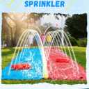 Spring Water 30ft Slip and Water Slide for Kids Backyard, Extra Long 2 Lanes Slip n Water Slide with Sprinkler, Gaint Water Slides with 2 Inflatable Bodyboards Outdoor Fun Summer Water Toys