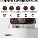 SOWTECH Conical Burr Coffee Grinder, Adjustable Electric Mill, 38 Precise Grind Settings, Precision Timer, for Espresso, Drip and French Press, Home &Office, Black