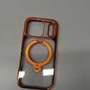 CASEKOO Cosmic Orange Glossy for iPhone 17 Pro Case [360 Spin Magnetic Stand][Fit for MagSafe][17FT Military Protection] Slim Polished Frame Titanium Alloy Sturdy Stand 6.3", Cosmic Orange