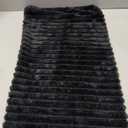 Kevin Textile Soft Plush 14x36 Inch Long Lumbar Pillow Cover 1 Pack, Luxury Fluffy Faux Fur Striped Flannel Rectangle Body Cushion Case for Couch Sofa Chair Bed Home Decor, Black