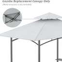 Grill Gazebo Replacement Canopy Top - AONEAR 5'x8' Outdoor BBQ Tent Roof Cover Double Tiered Outdoor Grill Shelter Fit for Model L-GG001PST-F (Gray)