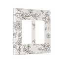 Vintage Country Floral Flower Butterfly Double Rocker Light Switch Plates Outlet Covers Decorative Electrical Wall Plate Receptacle Switchplate Decorate Plug Cover For Bathroom 4.6 * 4.5 Inch
