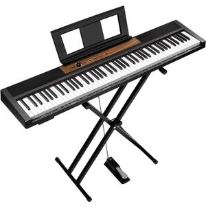 Starfavor 88 key Compact Digital Piano with Portable Stand, Dual 25W Speakers, Velocity-Sensitive Semi-Weighted Keyboard, Recording/MIDI/USB, Sustain Pedal