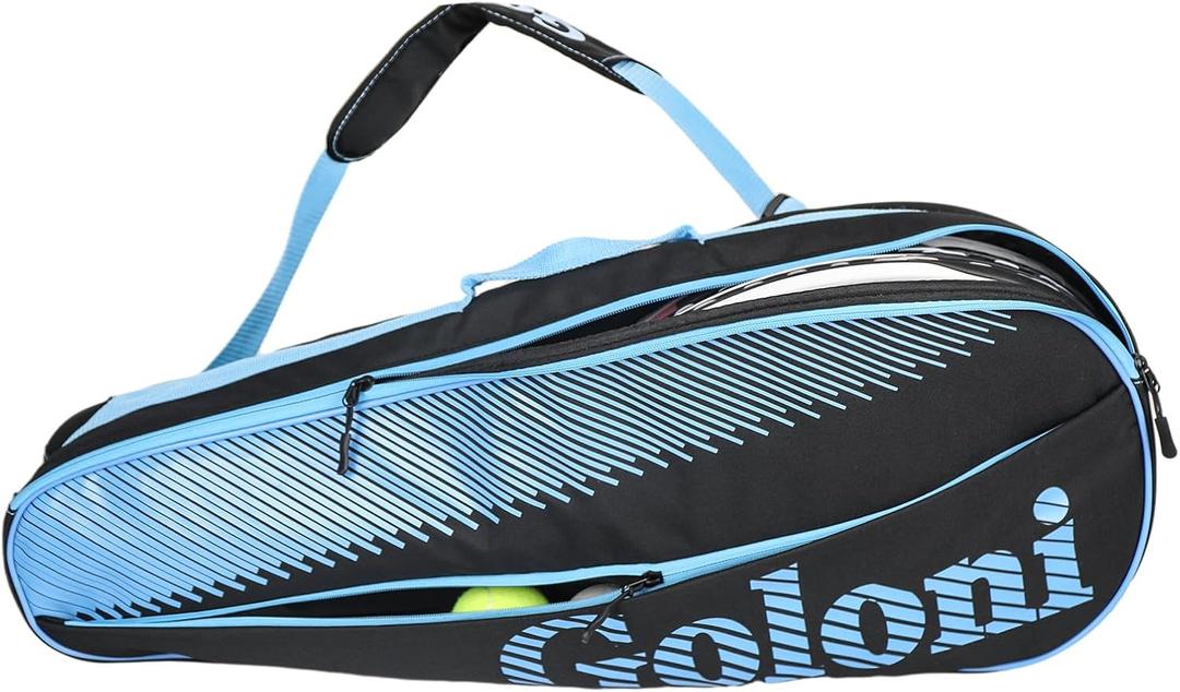 Goloni | 3 Racquet Tennis Bag, for Professional or Beginner Tennis Players, Rackets Cover Bag with Protective Pad & Lightweight | Unisex Design for Men, Women, Youth and Adults (sky blue)