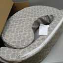 My Brest Friend Nursing Pillow - Deluxe - Enhanced Comfort w/ Slipcover - Ergonomic Breastfeeding Pillow For Ultimate Support For Mom & Baby - Adjustable Pillow W/ Handy Side Pocket, Flower Key Grey