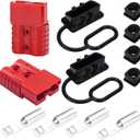 Anderson Connector, 120A 2-6 Gauge Battery Quick Connect 12V-36V Anderson Powerpole Connectors Quick Connect Disconnect Plug Winch Wiring Kit for Cable RV Cranes, Boats, and Trailers Truck Winch 2 PCS