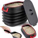Portable Litter Storage Container with 1 Shovel Leakproof Multi Purpose Sealable Retractable Bucket with Airtight Lids Handle Leakproof Telescopic Cat Litter Container with Wheels for Bin