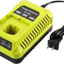 Energup 18V P117 Replacement Ryobi Charger for Li-ion Ni-cad Ni-Mh Battery, for 18V MAX One Plus Battery P100 P102 P103 P105 P107 P108 1400670 for Ryobi Charger