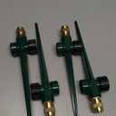 Tioncy 4 Pack Metal Lawn Sprinkler Automatic Garden Water Sprinkler on Spike Base 360 Degree Rotation with Adjustable Brass Nozzle for Lawn Garden Yard(Green)