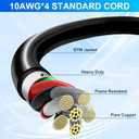 NEMA 14-50P to L14-30R Generator Transfer Switch Adapter Cord, 50A Male to 30A Female 250V/125V Generator RV EV Dryer House Adapter Plug, Twist Lock 4-Prong, STW 10AWG Heavy Duty Cable, 18 Inch