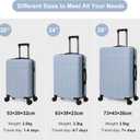 Luggage Sets 3 Piece(20/24/28)-Suitcase Set- Luggage with Wheels-PC + ABS Durable Lightweight Rotating hardshell suitcase (Blue)
