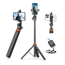 EUCOS 62" Phone Tripod, Tripod for iPhone & Selfie Stick Tripod with Remote, Extendable Phone Tripod Stand & Travel Tripod, Solidest Cell Phone Tripod Compatible with iPhone/Android