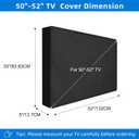 Outdoor TV Cover 50 to 52 inch Weatherproof,600D Waterproof Full Protection TV Outdoor Covers for Outside Flat Screen TV, Black, Cover Size 52''W x 33''H x 5"D, Fit for Standard Mounts and Stands