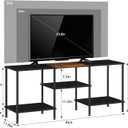 50 Inch TV Stands for Living Room Black Entertainment Center with Storage for 50 43 40 32 Inch TV Console Table for Bedroom Office
