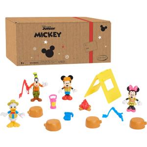 Just Play Disney Junior Mickey Mouse Funhouse 14 Piece Camping Figure Set, Preschool Toys, Officially Licensed Kids Toys for Ages 3 Up,