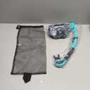 Greatever Snorkel Set Pano 3 Window Snorkel Mask Adult, Panoramic Wide View, Anti-Fog Scuba Diving Mask, Anti-Leak Snorkel Goggles Dry Top Snorkel, Professional Snorkeling Gear for Adults (Black Green)