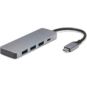 Amazon Basics USB 3.2/3.1 Gen 2 Hub Dock, 10Gbps, USB-C to 1xUSB-C / 3xUSB-A Works with Windows/Mac, Silver, Black