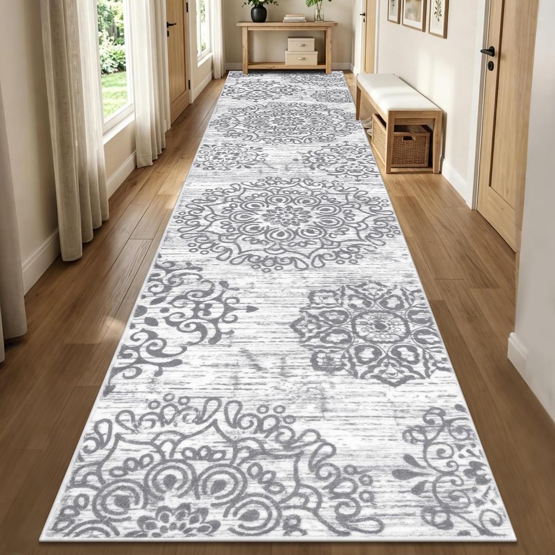 HEBE Hallway Runner Rug 3'x14', Washable Non Slip Kitchen Rug Runner