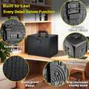 File Storage Cabinet File Organizer Document Organizer File Box in Office and Home with Combination Lock with 20 Letter Size Hanging Files (Aligator Black)