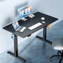 DUMOS 63 Inch Electric Standing Desk Height Adjustable, Sit to Stand Computer Workstations Large Work PC Table Home Office Writing Gaming Desks with Memory Presets for Walking Pad, Bedroom, Black