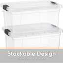 Superio Clear Storage Box with Lid, 21 Quart Plastic Container Bins for Organizing, Stackable Crates, BPA Free, Non Toxic, Odor Free, Organizers for Home, Office, School, and Dorm