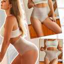 FINETOO Light Tummy Control Underwear Women High Waisted Briefs Plus Size Shapewear Under Dress Ladies Panties S-XXXL