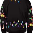 GRAJTCIN Ugly Couples Christmas Sweater Adult Funny 3D Print Cat Elk Dog Christmas Party Cosplay (S)