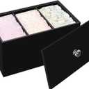 Tampon Box for Bathroom, Tampons and Pads Storage Holder, Women Period Organizer Container, Black