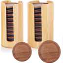 2 Pack Mason Jar Lid Organizer (Wide Mouth & Regular Mouth) Bamboo Ball Jar Wooden Storage Accessories for Home Kitchen Organization & Tumbler Lids, Fit Mason/Canning/Bamboo Lids