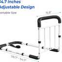Bed Rails for Elderly Adults Safety - ASTM Approved Adjustable Bed Cane with Non-Slip Ergonomic Handle & Storage Pocket, Bed Railings for Seniors Support 400 LBS, Tool-Free