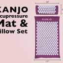 Kanjo Acupressure Mat and Pillow Set for Back Pain Relief & Neck Pain Relief, with Pressure Points for Muscle Pain Relief with Travel Bag - Amethyst