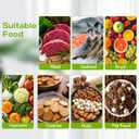 Vacuum Sealer for Food - Tempered Glass Panel, LED Touch Control, Digital Display, Pulse/Moist/Dry/Seal/External Suction Modes, Includes 50 Vacuum Bags & Built-in Cutter(Black)