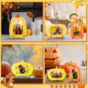 Geelin 12 Pack Thanksgiving DIY Crafts Wooden Pumpkin Picture Frame Unfinished Solid Wood Fall Pumpkin Photo Frame for Thanksgiving Christmas Party Gift Tabletop Display DIY Activities Decoration