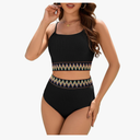 Zando High Waisted Bikini Sets for Women 2025 Ribbed 2 Piece Tummy Control Swimsuits Adjustable Color Block Bathing Suit, M