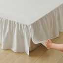 Bed Skirt Queen Size Ruffled Bed Skirt with Split Corners, Queen Bed Skirts 18 Inch Drop with Platform, White, 18'' Queen