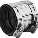 Flexible pipe Coupling with Stainless Steel Clamps.Pipe Connector for PVC and Metal Pipes (1.5inch/47mm-51mm)