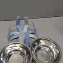 Elevated Cat Bowls, 5.5 Wide Stainless Steel Cat Bowls with Food Mat & Metal Stand, Raised Pet Water Food Feeder with Non-Slip Raised Stand for Cats, Kittens, Puppy, Small Dogs