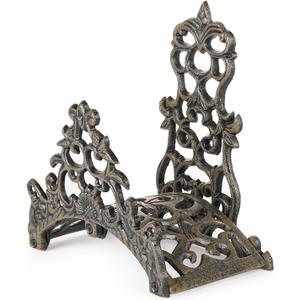 Sungmor Heavy Duty Cast Iron Garden Hose Holder - Wall Mounted Water Hose Hanger - Antique Emblem Decorative Hose Reel - Water Hose Rack Butler Storage - Two Installation Methods Wall Decor Holder