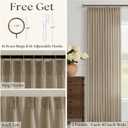Burlap Flax linen Curtains 84 Inch Long Pinch Pleated 2 Panels for Living Room Bedroom Tan Khaki Light Brown Semi Sheer Boho Rustic Farmhouse Back Tab Pleat Drapes Floor to Ceiling 84 Inch Curtains