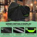 Topcrown Bike Cover Waterproof Outdoor Storage for 2 Bikes, Bicycle Cover Rain Sun UV Dust Wind Proof with Storage Bag for Mountain Road Bike/Ebike (210D Black+Green, XXL Size for 2 bikes)