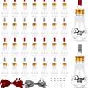 32 Pack Christmas Booze Balls, Fillable Christmas Tree Hanging Ornaments Clear Plastic Water Bottle Bulbs Pendant Ball with Plaid Ribbon and Stickers for Xmas Home Party Decor (Bulb)