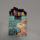ARTISTRO 12 Acrylic Paint Pens, Fabric Markers for Textile, Rock, Glass, Wood, Paper, Ceramic, Canvas DIY Art Supplies Kit, Drawing Markers for Kids and Adults (Extra Fine Tip)