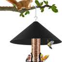 19 Inch Metal Squirrel Baffle for Bird Feeder, Hanging Baffles for Squirrel Proof Bird Feeders, Outdoor Cover Rain Guard, Rust Chew Proof Heavy Duty
