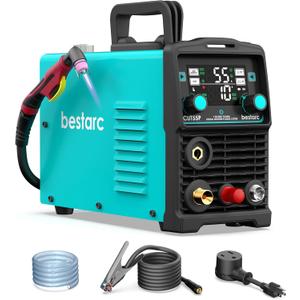 55Amps Plasma Cutter, Non Touch Pilot Arc, Large Digital Display Screen, CUT55P 110/220V Dual Voltage, IGBT Inverter Plasma Cutting Machine (CUT55P 110/220V)