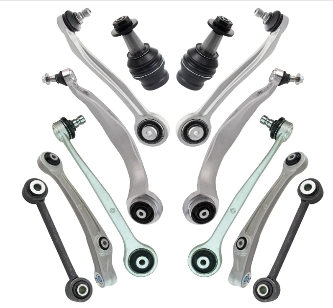 TRQ Front Suspension Kit Ball Joint Control Arm Control Arm with Ball Joint Sway Bar Stabilizer Link Compatible with 2012-2016 Audi A6 2013-2016 A6 Quattro 2012-2018 A7 Quattro 2014-2018 RS7