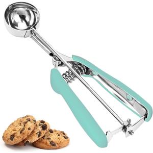 Cookie Scoop, Ice Cream Scoop, 1.5 Tbsp/ 23ml/ 0.7 oz Cookie Scoops for Baking, 18/8 Stainless Steel Cookie Scooper for Baking, Cookie Dough Scoop, Ice Cream Scooper with Trigger Release (Mint)